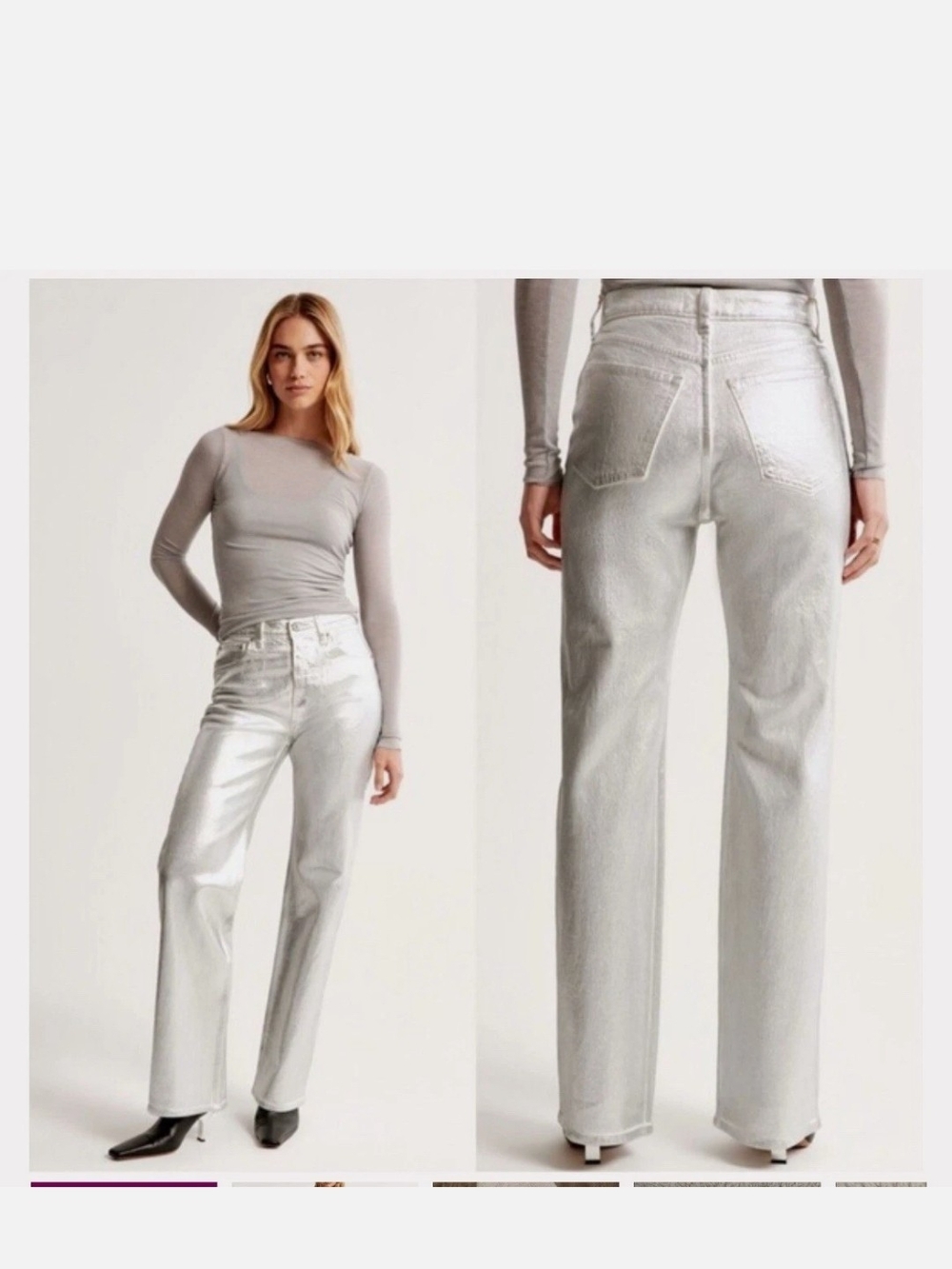 Abercrombie & Fitch Womens Silver Jeans